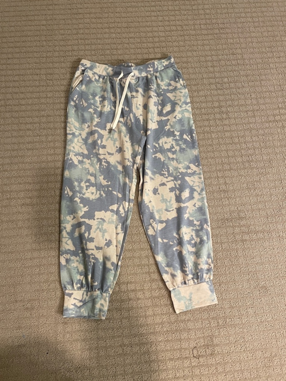 BKE Tie-Dye Blue & Cream Jogger Sweatpants